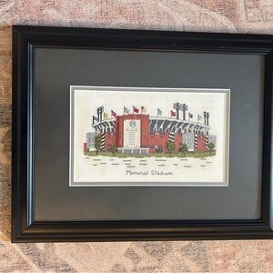 14 x 18 needlepoint Crosstitch finished framed matted memorial Stadium